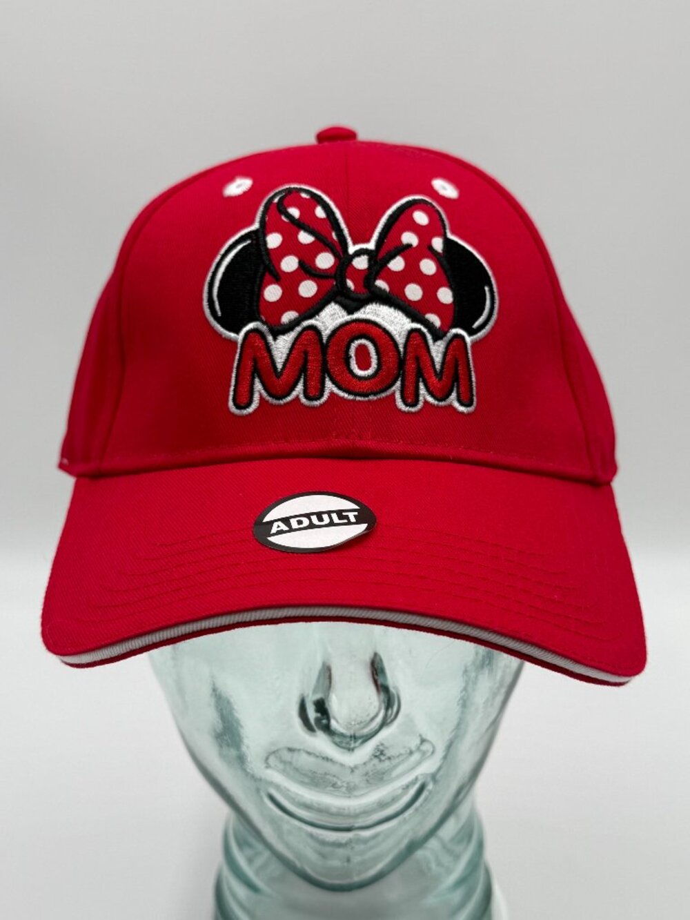 Disney Minnie Mouse Mom Hat Red Adjustable One Size Strapback Baseball Cap Adult